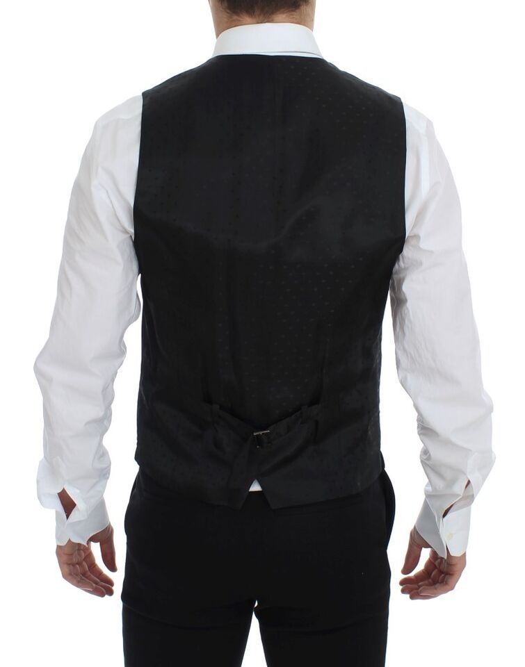 Dolce &amp; Gabbana Elegant Black Wool Formal Dress Vest