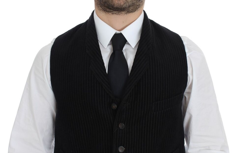 Dolce &amp; Gabbana Elegant Black Manchester Dress Vest