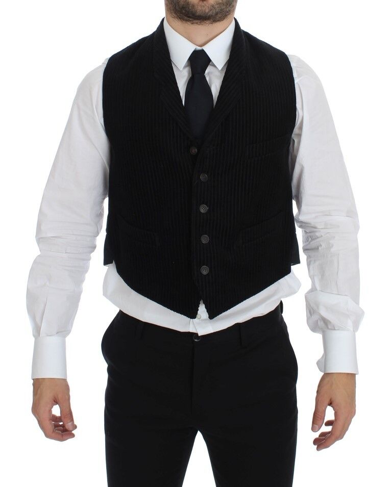 Dolce &amp; Gabbana Elegant Black Manchester Dress Vest