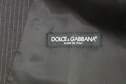 Dolce &amp; Gabbana Elegant Gray Striped Dress Vest