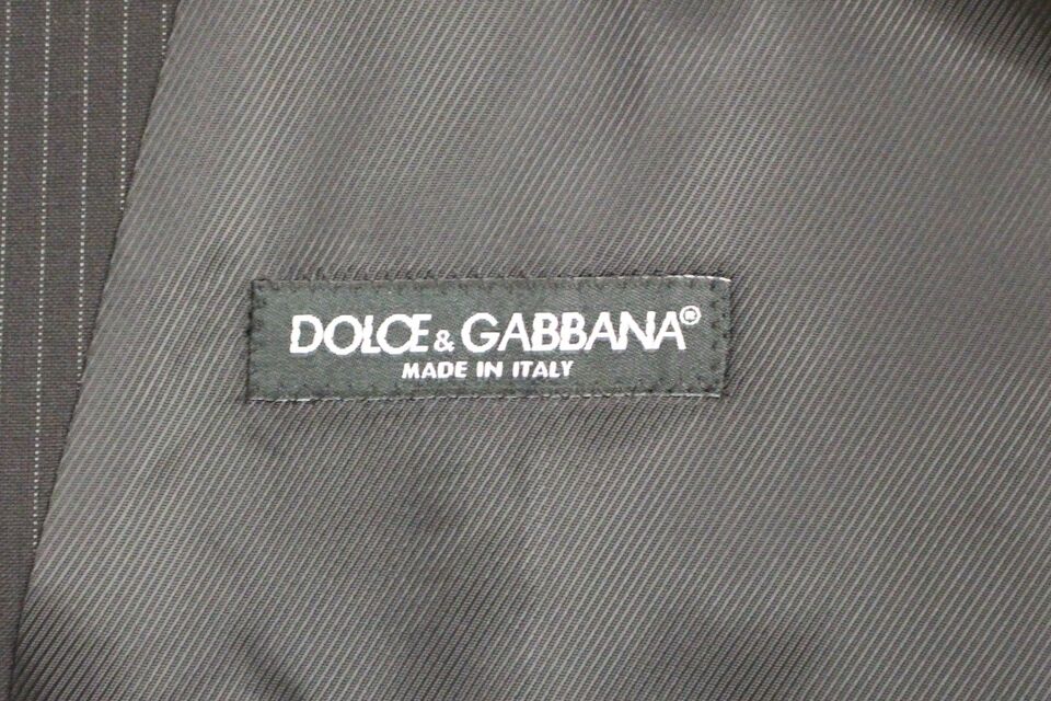 Dolce &amp; Gabbana Elegant Black Striped Wool Dress Vest