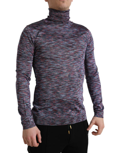 Dolce &amp; Gabbana Elegant Turtleneck Pullover Sweater in Blue Purple