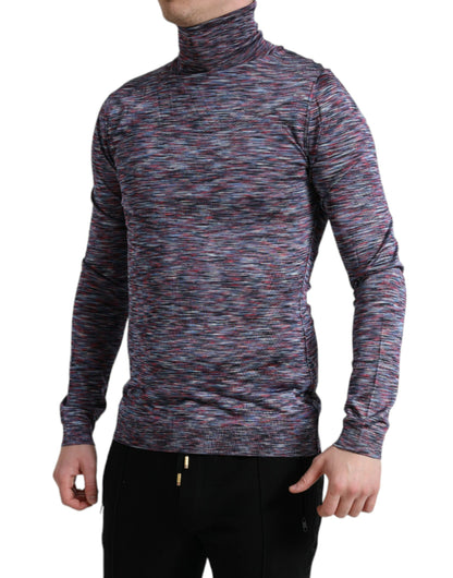 Dolce &amp; Gabbana Elegant Turtleneck Pullover Sweater in Blue Purple