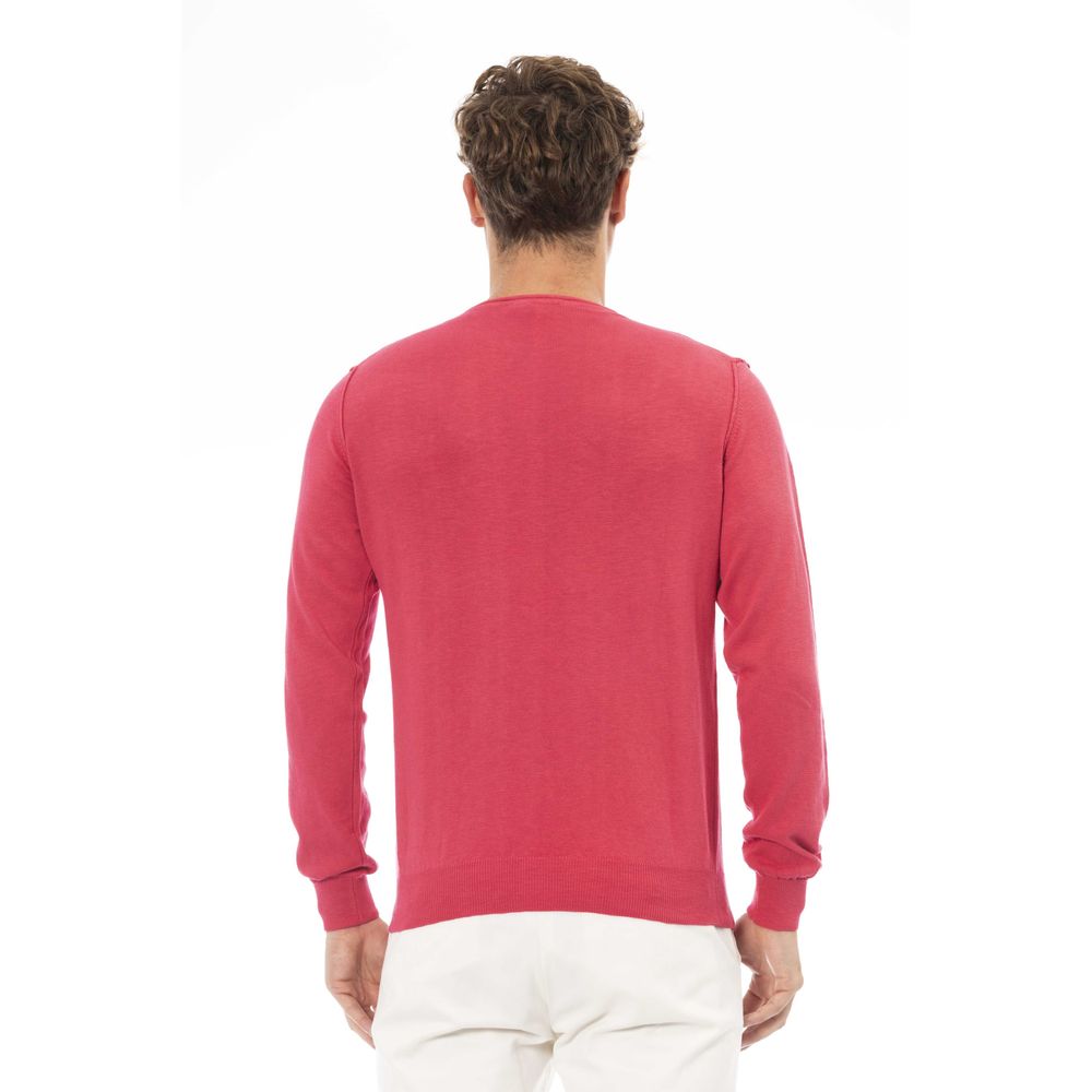 Baldinini Trend Red Cotton Men Sweater