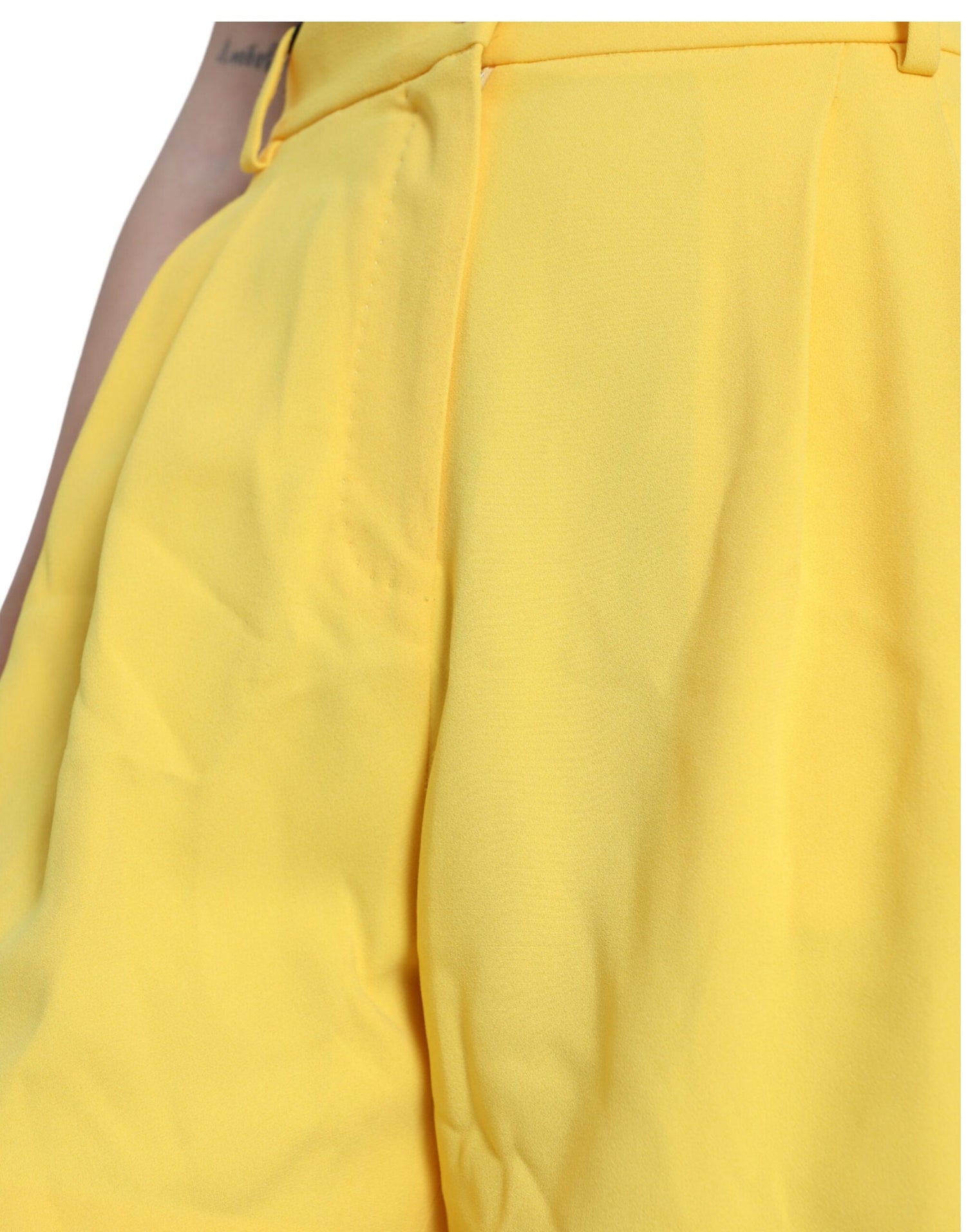 Dolce &amp; Gabbana Elegant High Waist Bermuda Shorts in Sunny Yellow