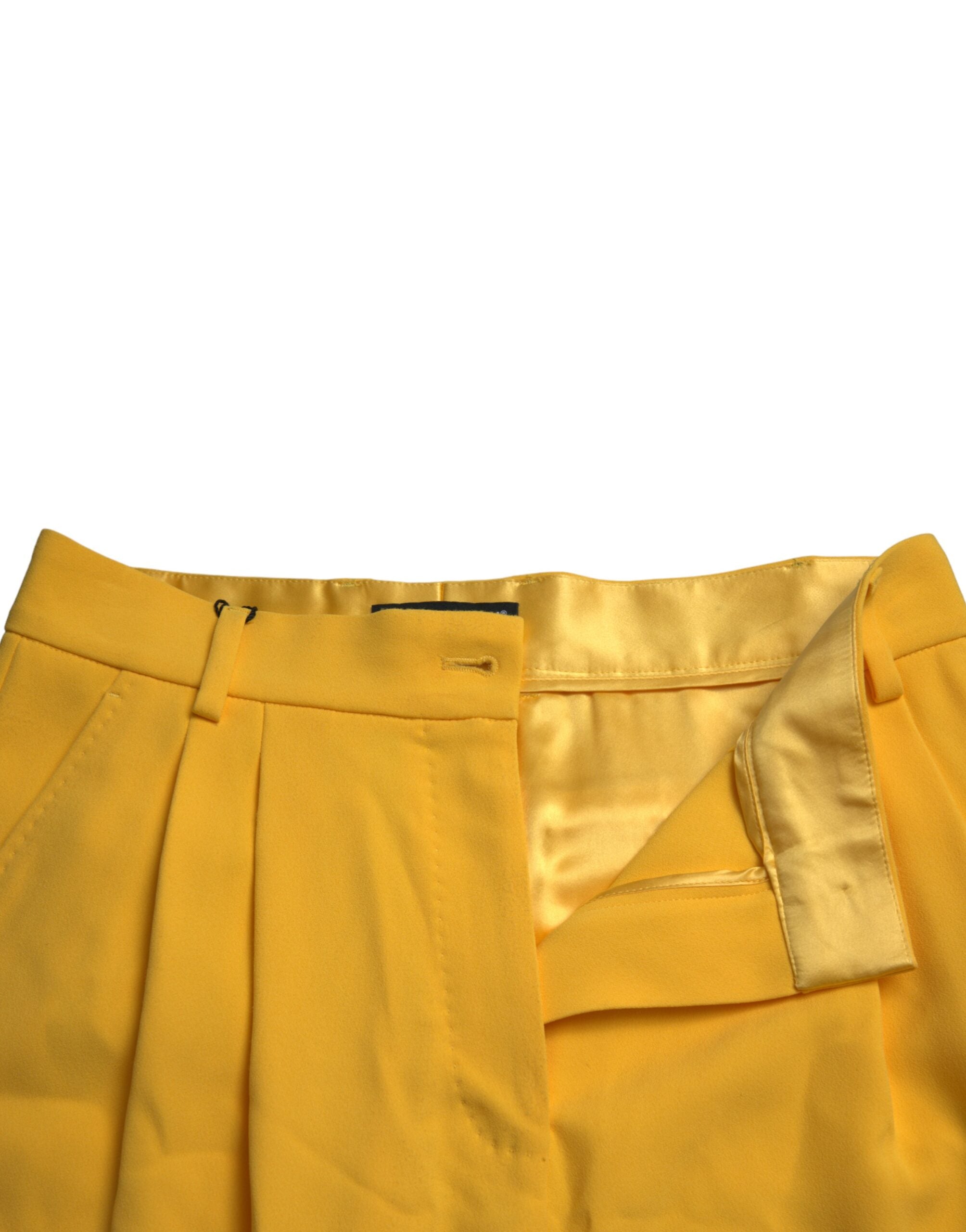 Dolce &amp; Gabbana Elegant High Waist Bermuda Shorts in Sunny Yellow