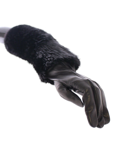 Dolce &amp; Gabbana Elegant Elbow Length Leather Gloves