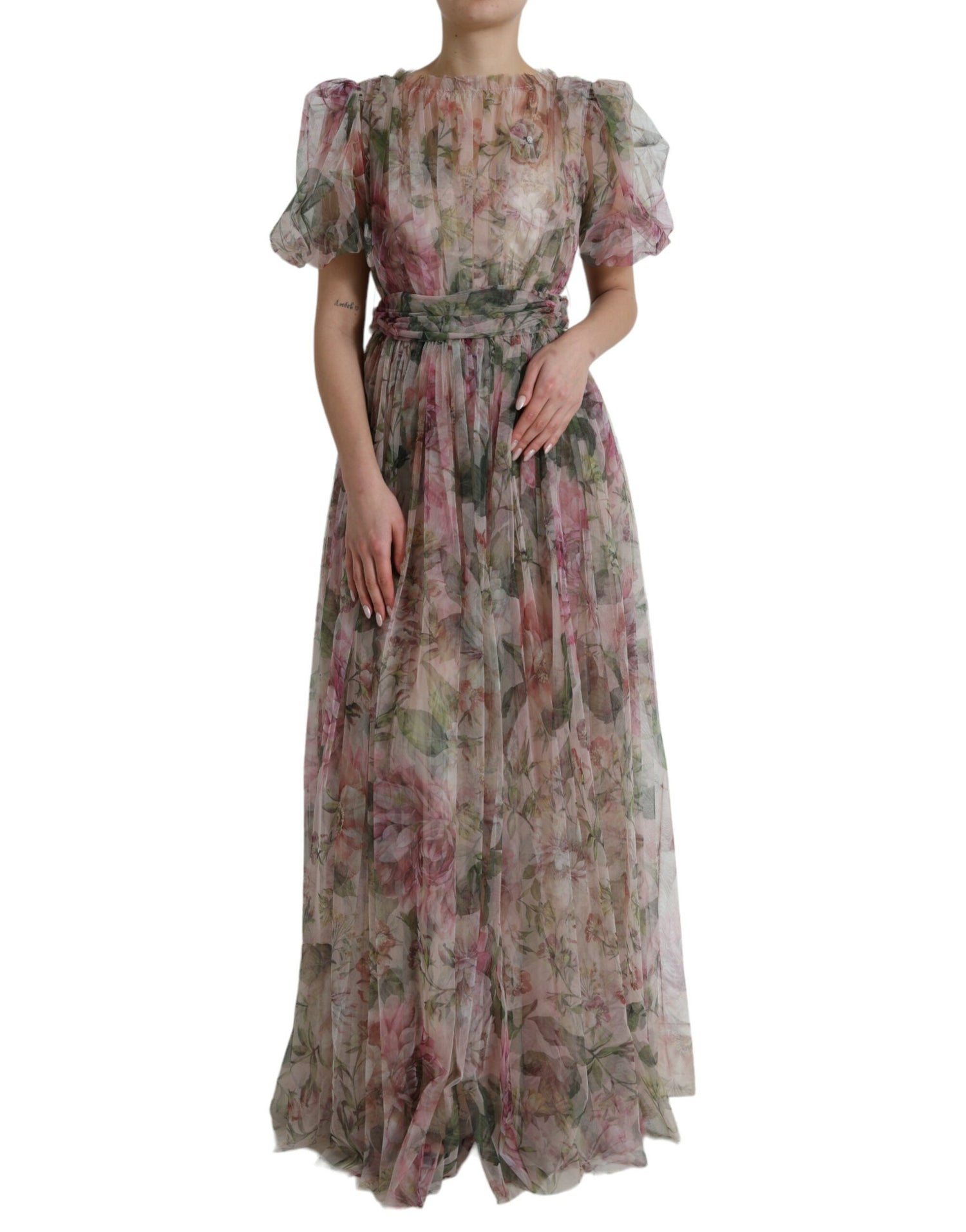 Dolce &amp; Gabbana Elegant Floral Print Long Dress