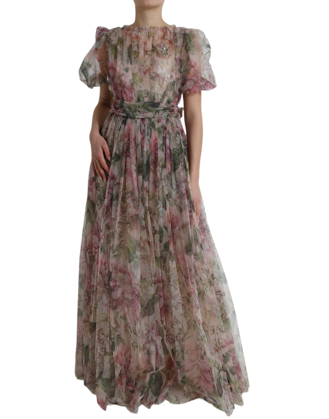 Dolce &amp; Gabbana Elegant Floral Print Long Dress