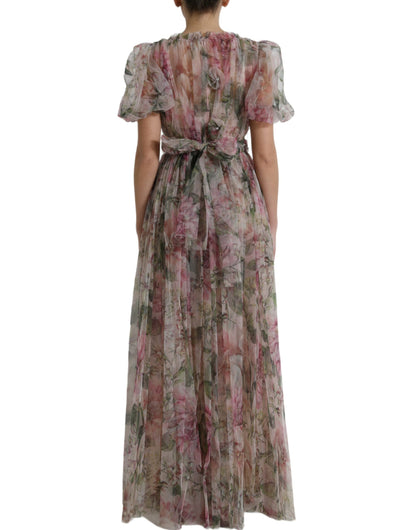 Dolce &amp; Gabbana Elegant Floral Print Long Dress