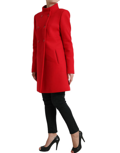 Liu Jo Elegant Red Double Breasted Long Coat