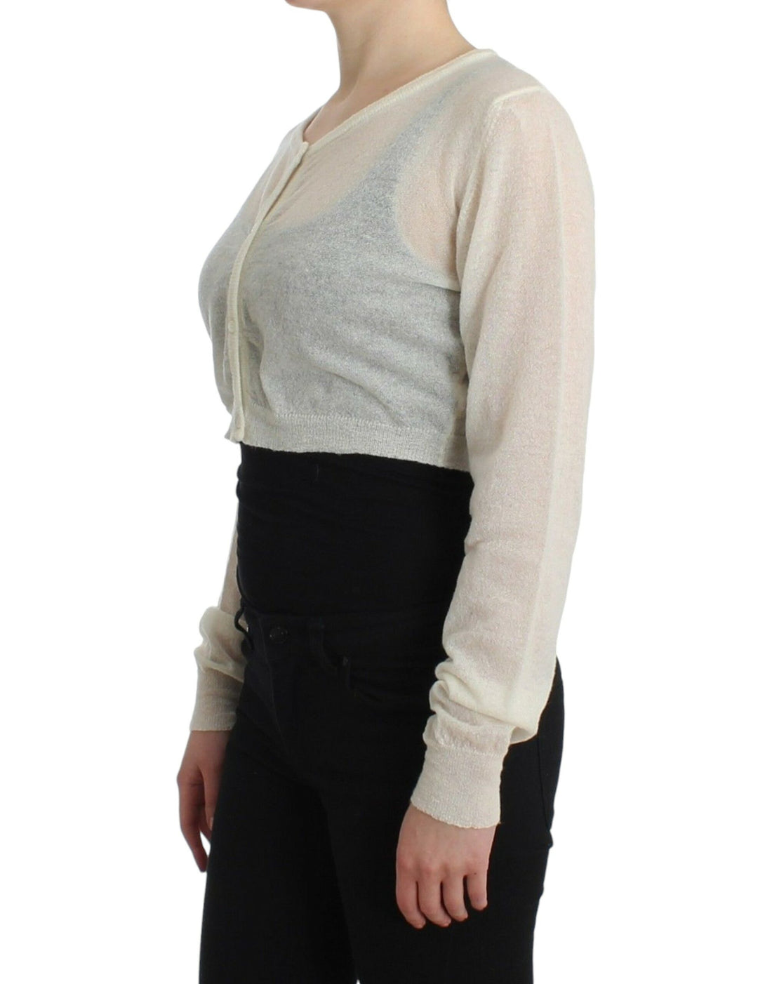 Ermanno Scervino Chic Cropped Alpaca Blend Sweater