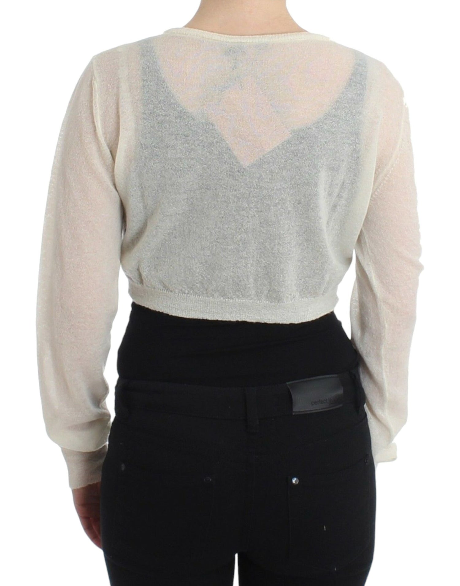 Ermanno Scervino Chic Cropped Alpaca Blend Sweater