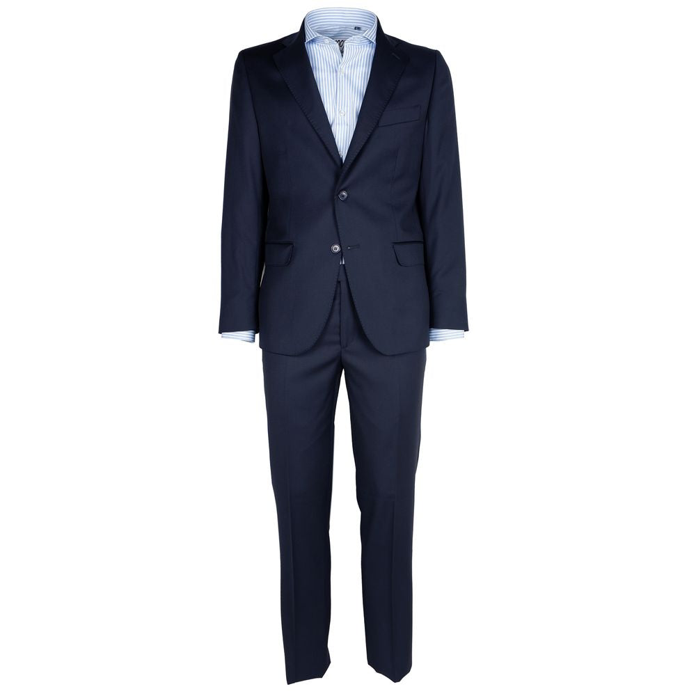 Made in Italy Blue Wool Men Suit