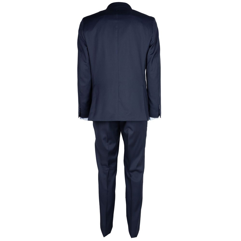 Made in Italy Blue Wool Men Suit