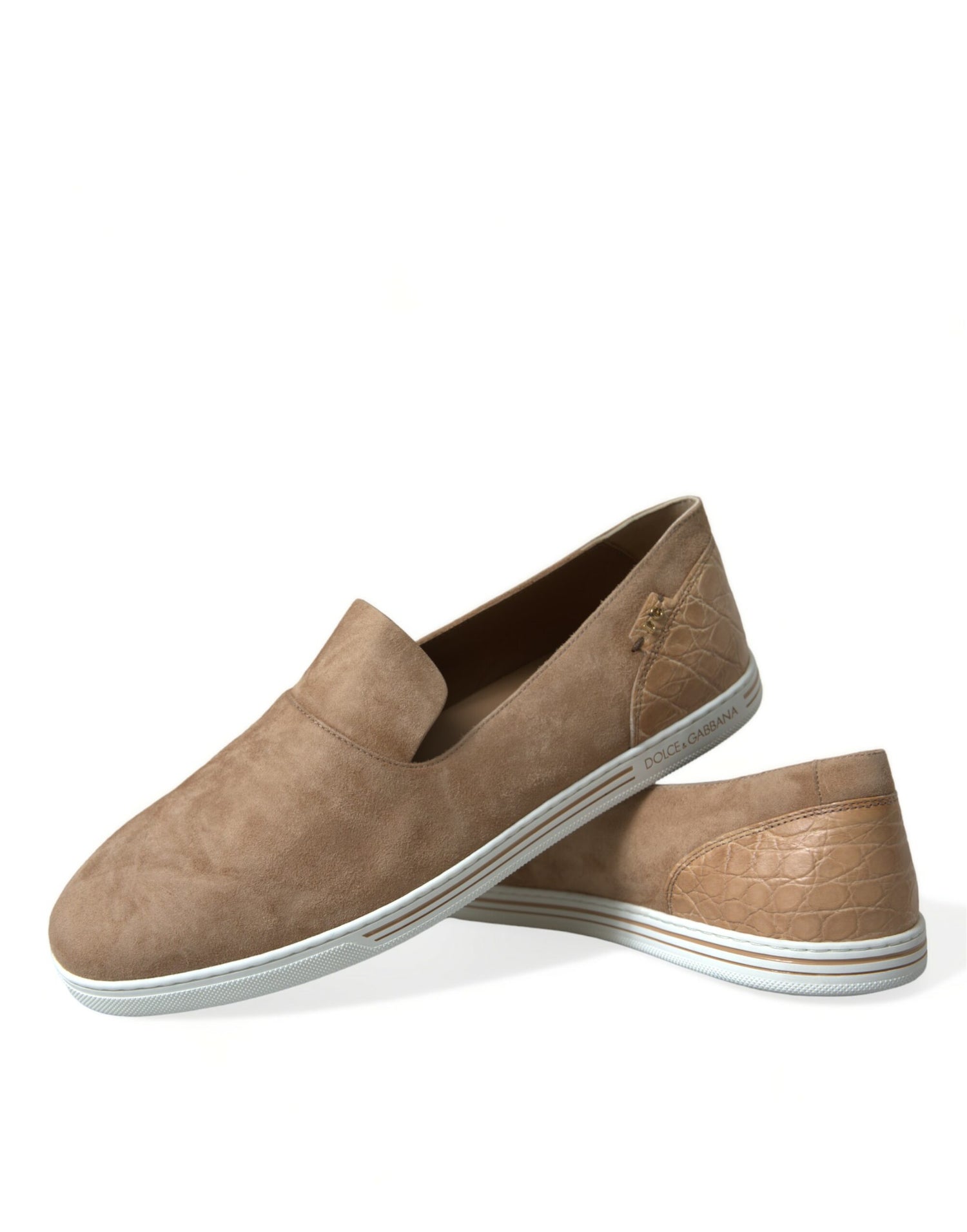 Dolce &amp; Gabbana Elegant Beige Leather Loafers