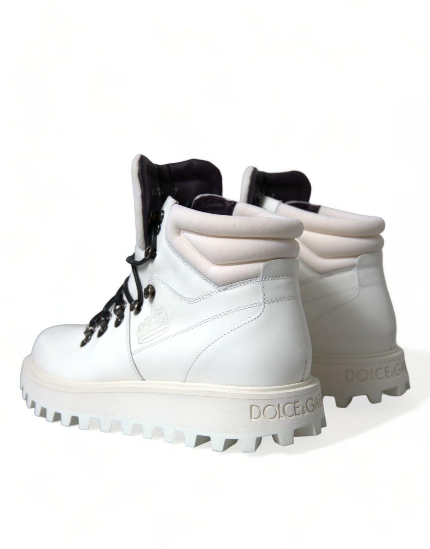 Dolce &amp; Gabbana Elegant White Leather Ankle Boots