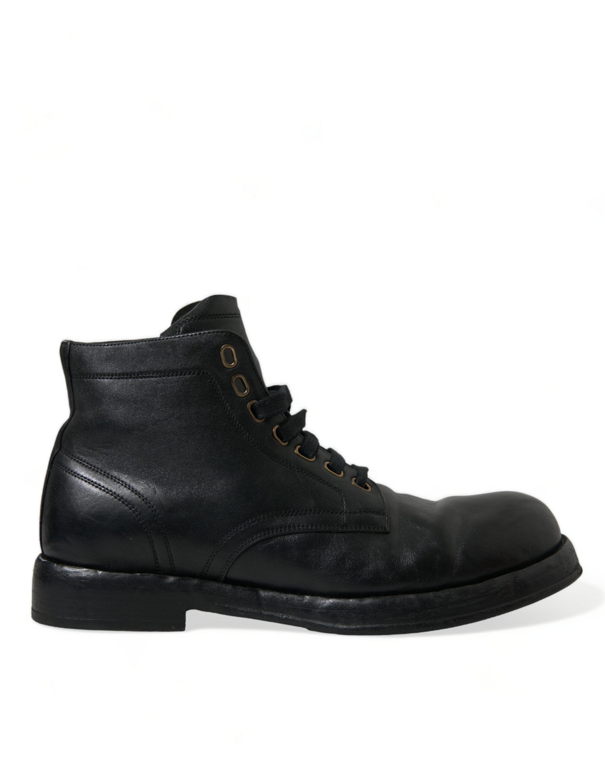 Dolce &amp; Gabbana Elegant Black Horse Leather Ankle Boots