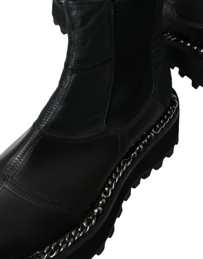 Dolce &amp; Gabbana Elegant Black Chelsea Slip-On Boots