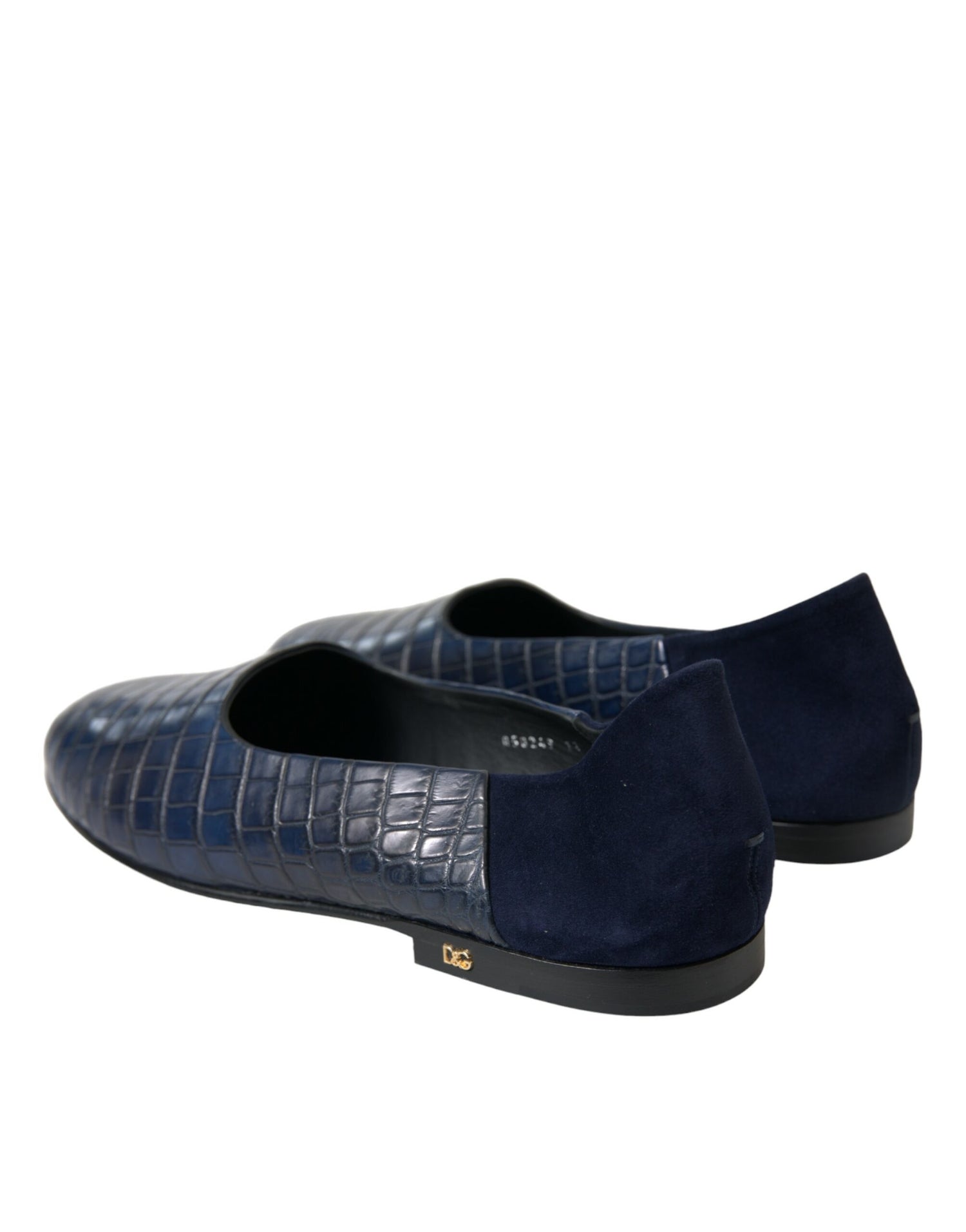 Dolce &amp; Gabbana Elegant Blue Crocodile Leather Loafers