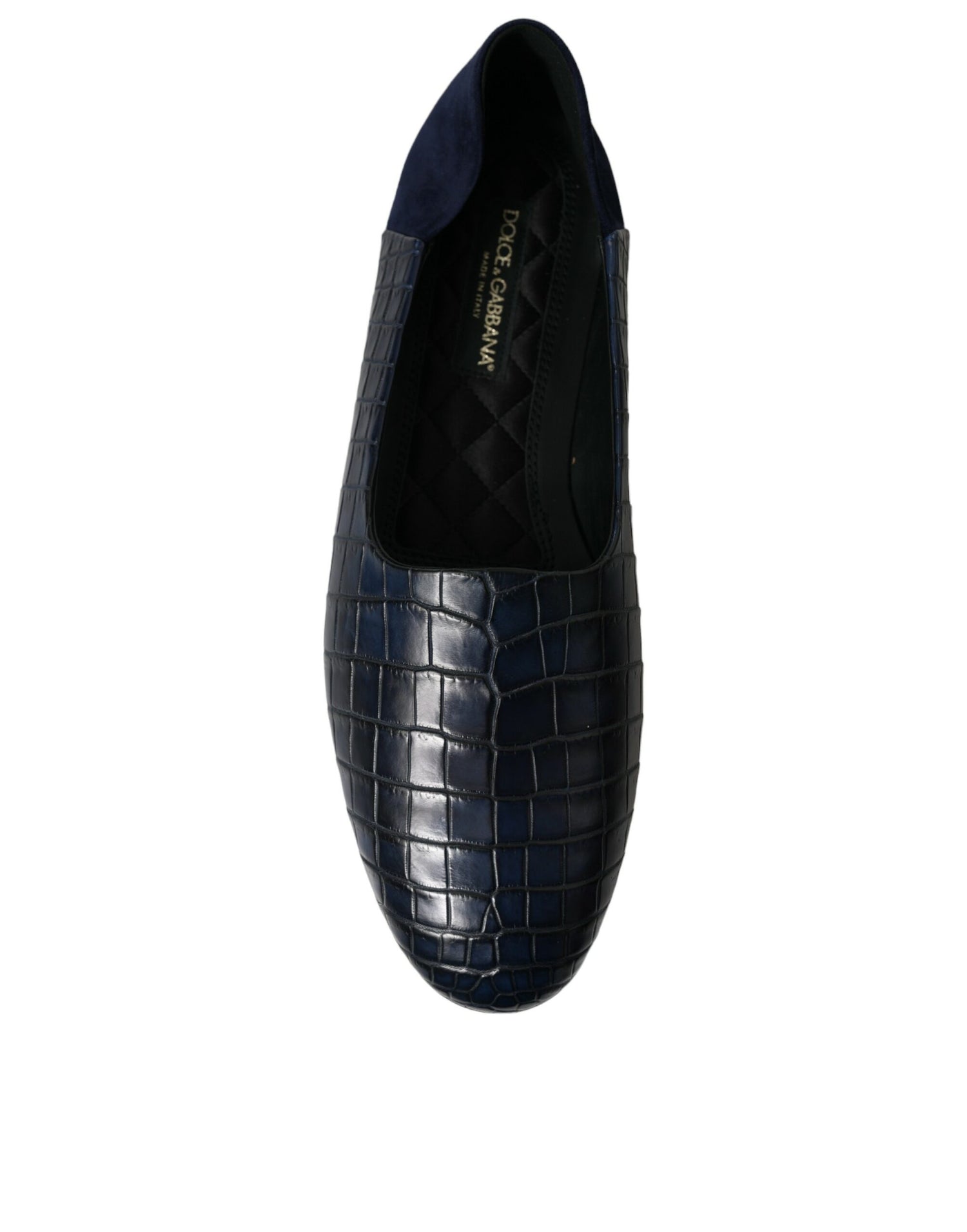 Dolce &amp; Gabbana Elegant Blue Crocodile Leather Loafers