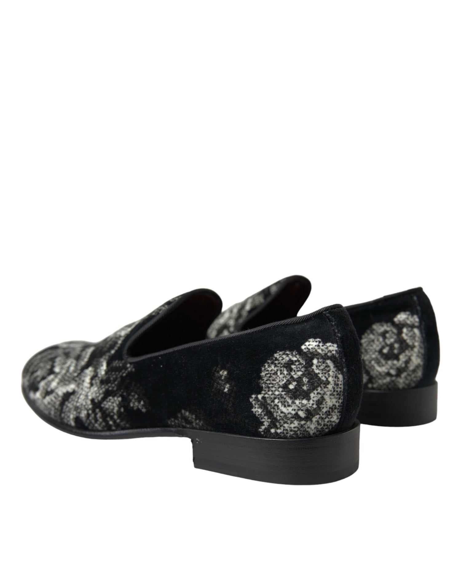 Dolce &amp; Gabbana Elegant Floral Velvet Loafers