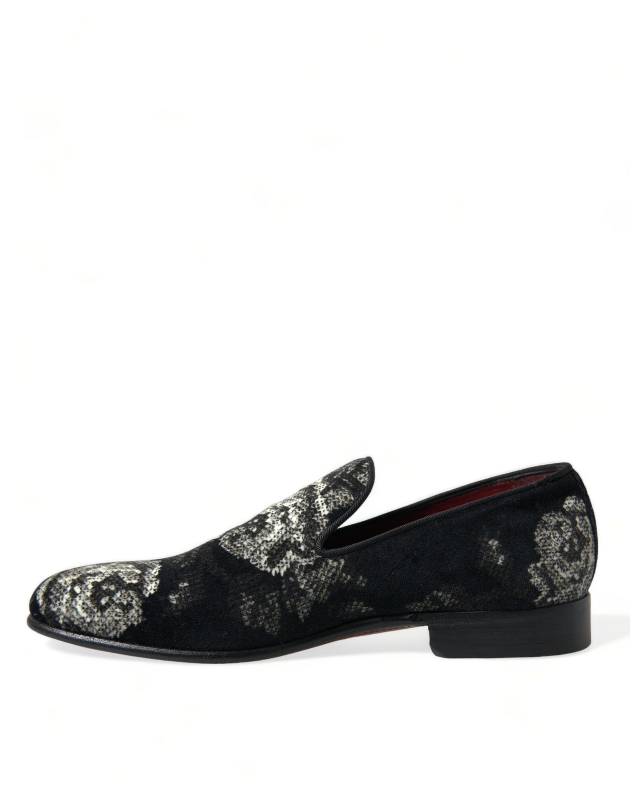 Dolce &amp; Gabbana Elegant Floral Velvet Loafers