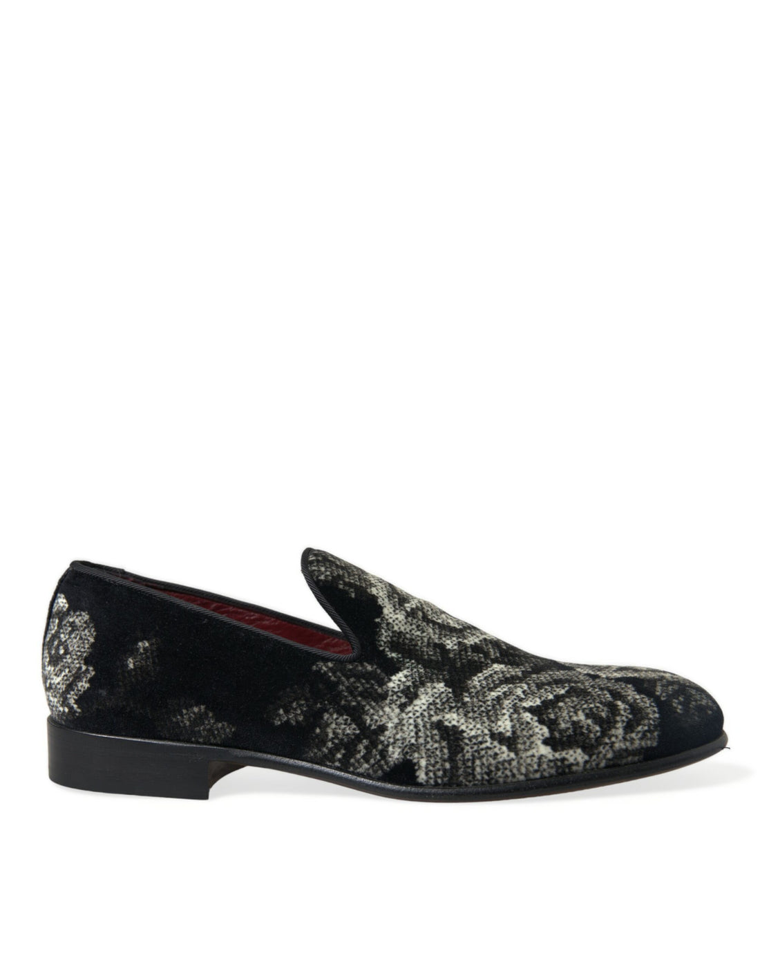 Dolce &amp; Gabbana Elegant Floral Velvet Loafers