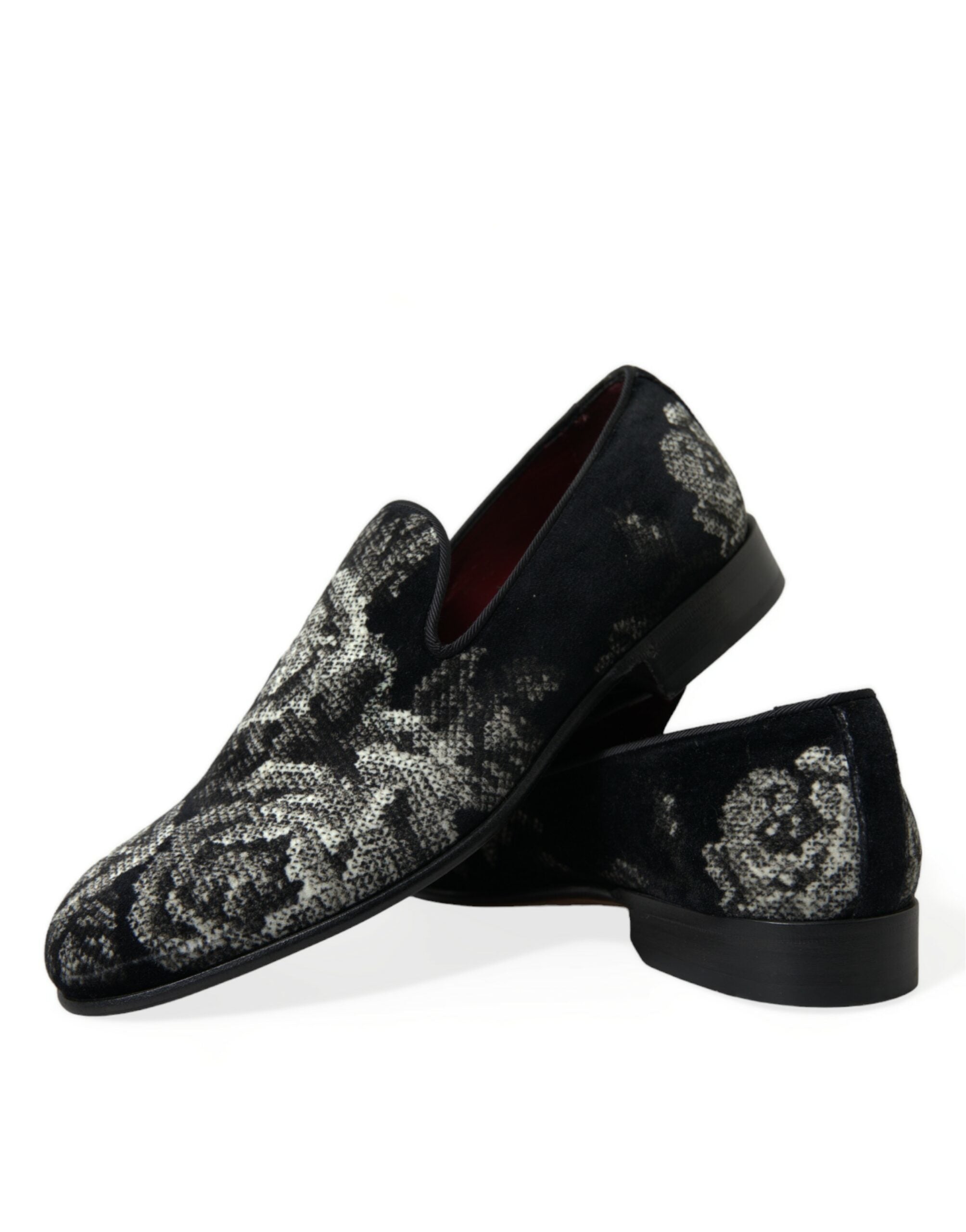 Dolce &amp; Gabbana Elegant Floral Velvet Loafers