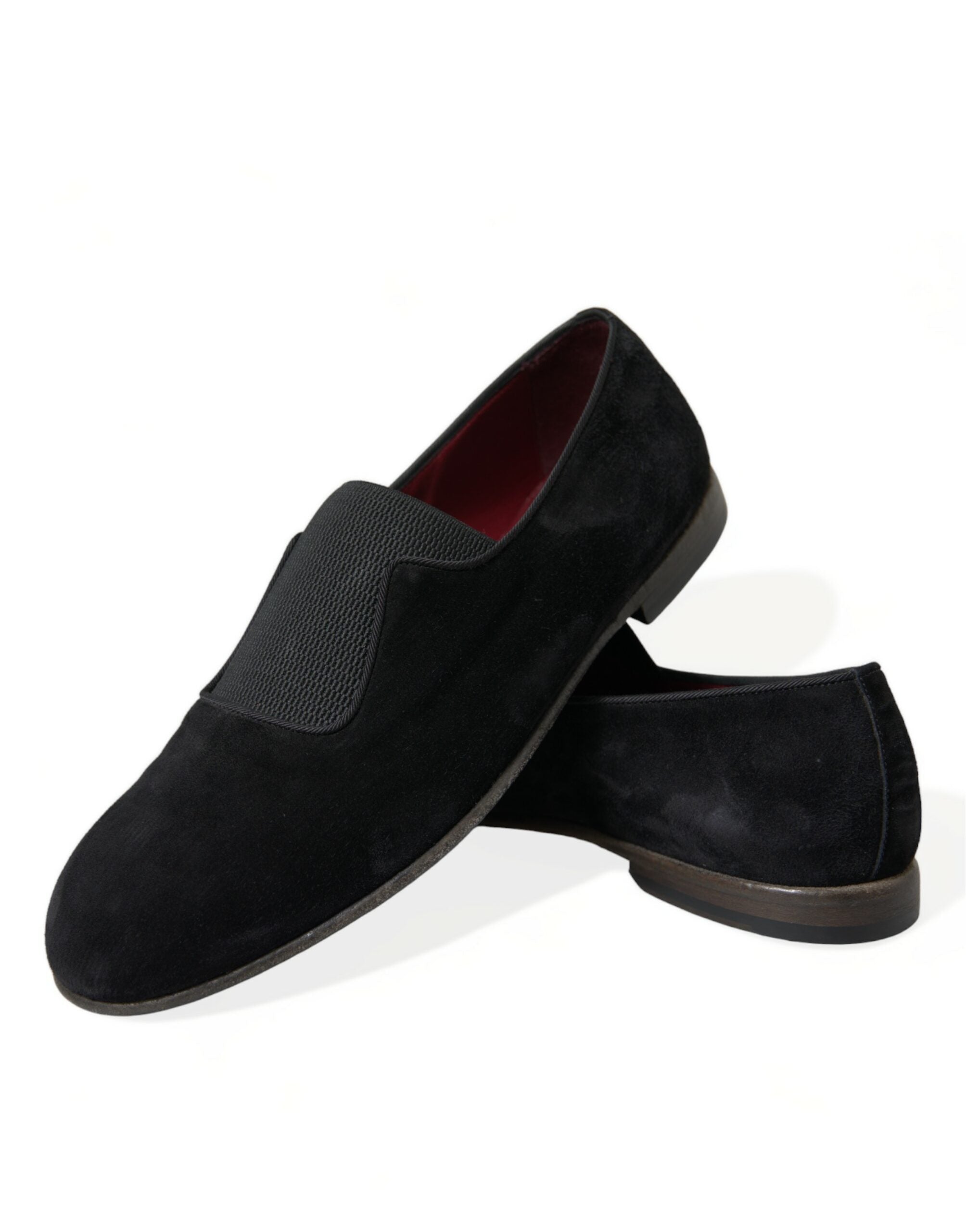 Dolce &amp; Gabbana Elegant Black Velor Loafers for the Discerning Gentleman