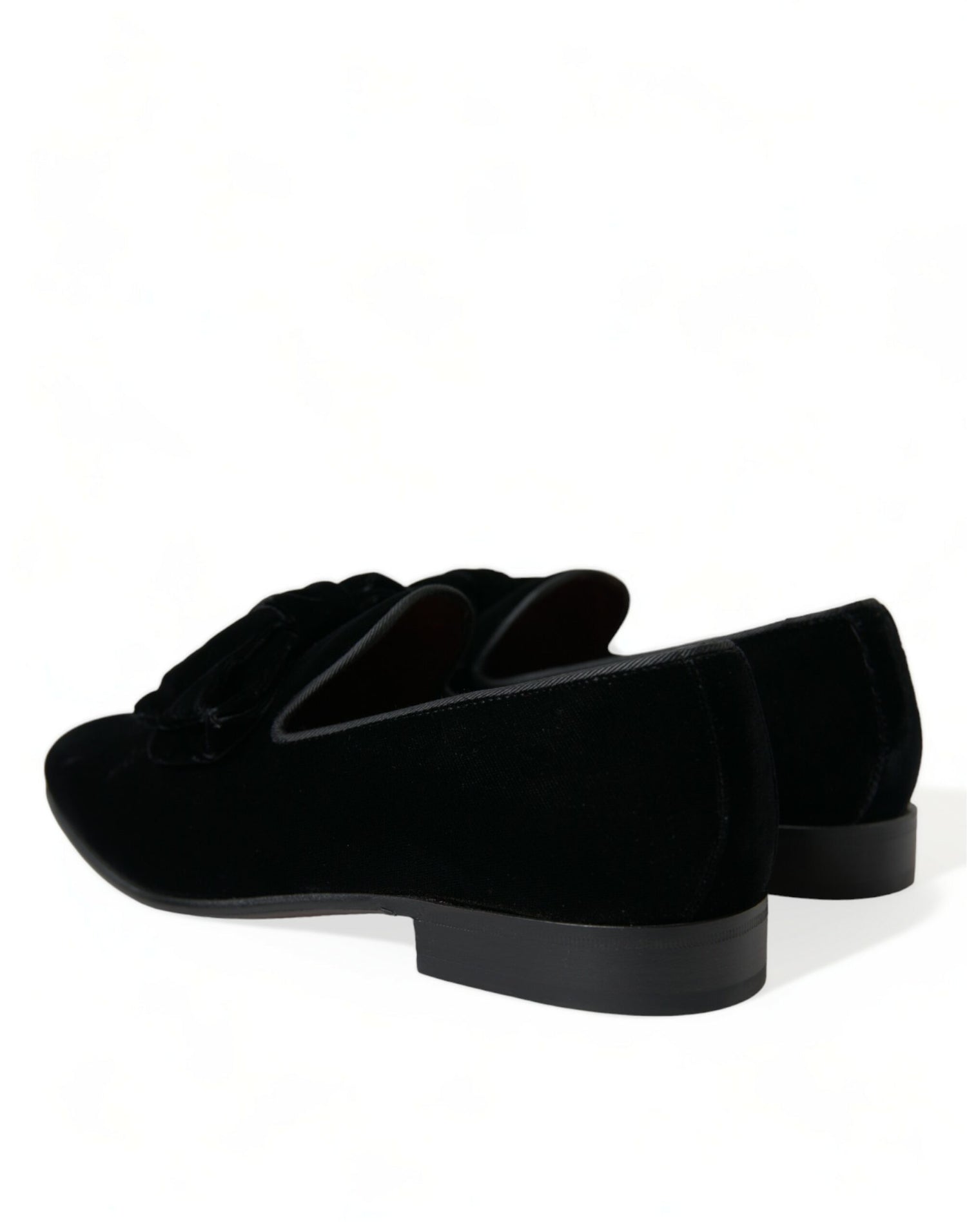 Dolce &amp; Gabbana Elegant Black Velvet Loafers - Men&