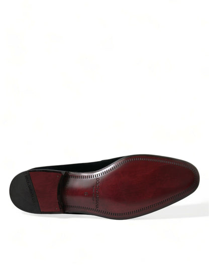 Dolce &amp; Gabbana Elegant Black Velvet Loafers - Men&