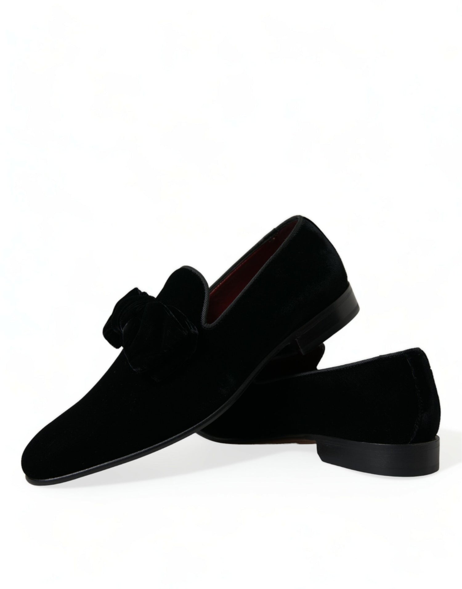 Dolce &amp; Gabbana Elegant Black Velvet Loafers - Men&