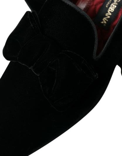 Dolce &amp; Gabbana Elegant Black Velvet Loafers - Men&