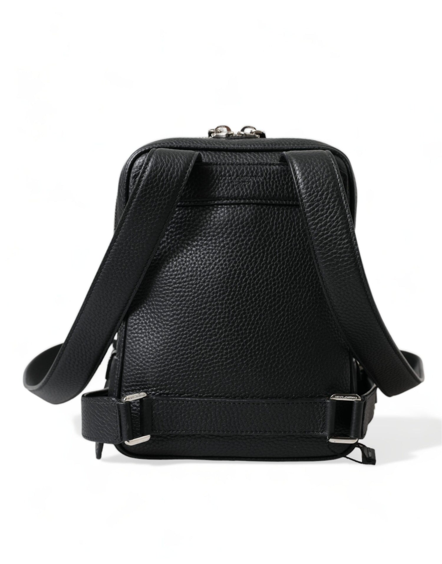 Dolce &amp; Gabbana Chic Black Calf Leather Small Backpack