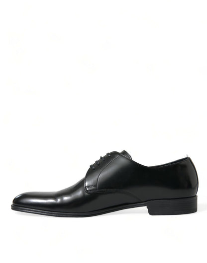 Dolce &amp; Gabbana Elegant Black Leather Derby Formal Shoes