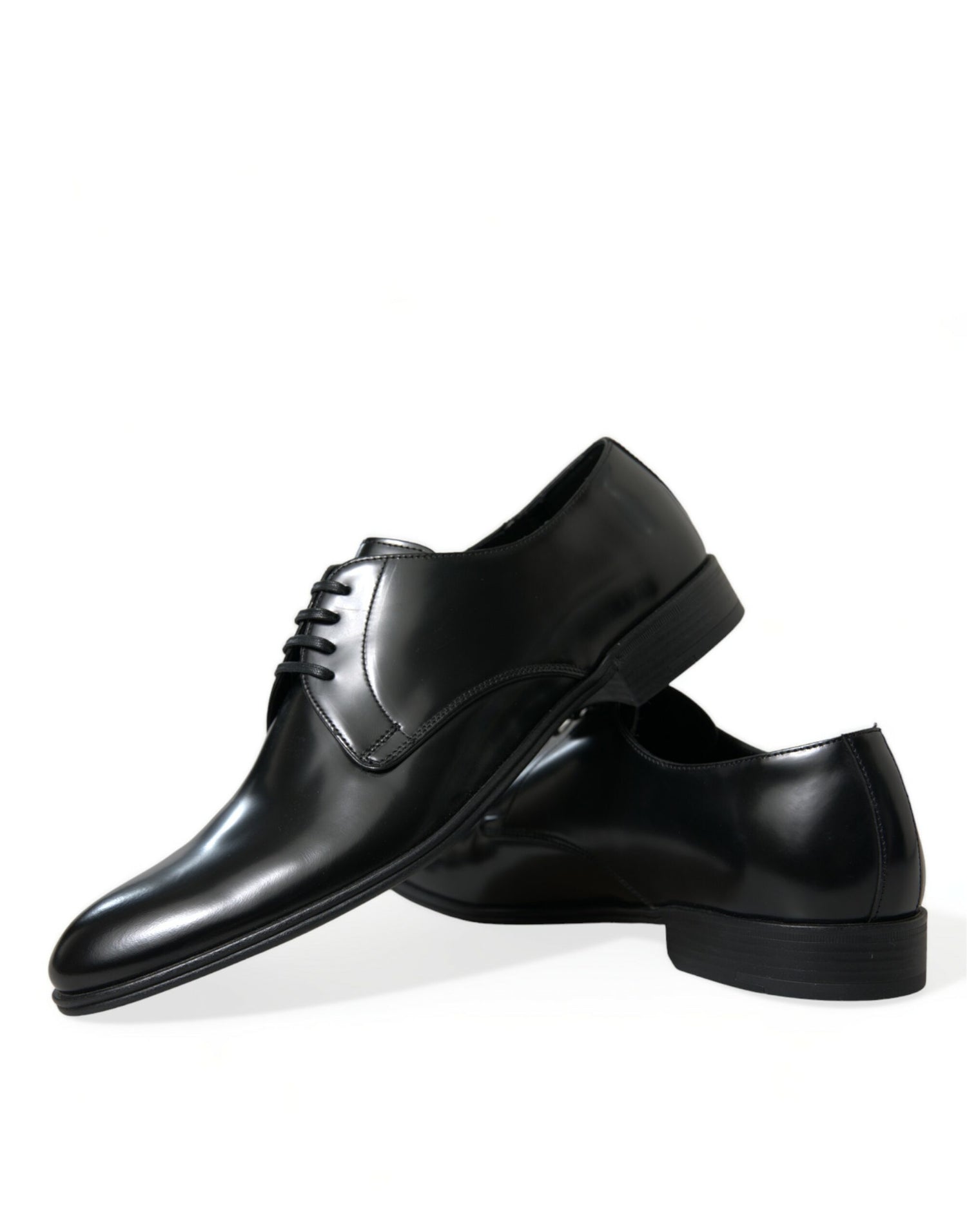 Dolce &amp; Gabbana Elegant Black Leather Derby Formal Shoes