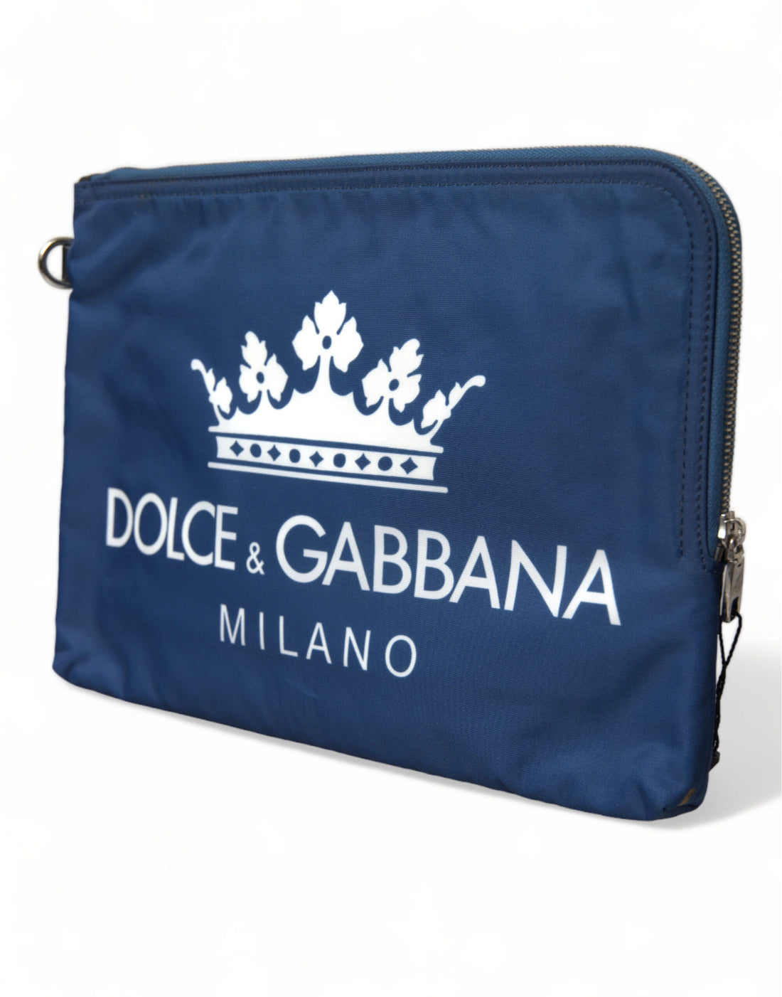 Dolce &amp; Gabbana Elegant Blue Nylon Zipped Clutch