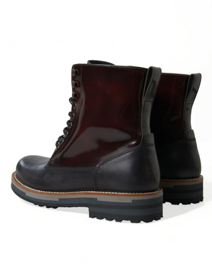 Dolce &amp; Gabbana Elegant Bi-Color Leather Boots