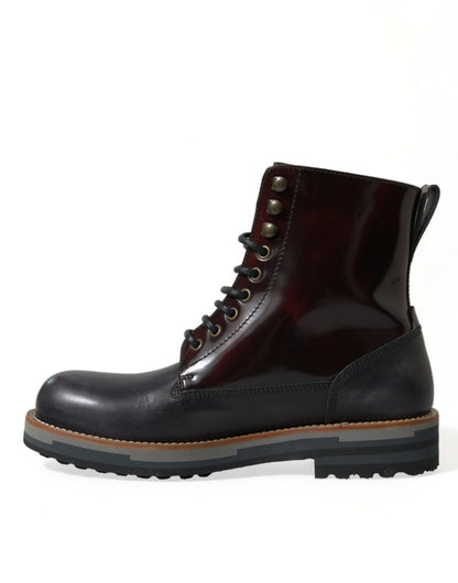 Dolce &amp; Gabbana Elegant Bi-Color Leather Boots