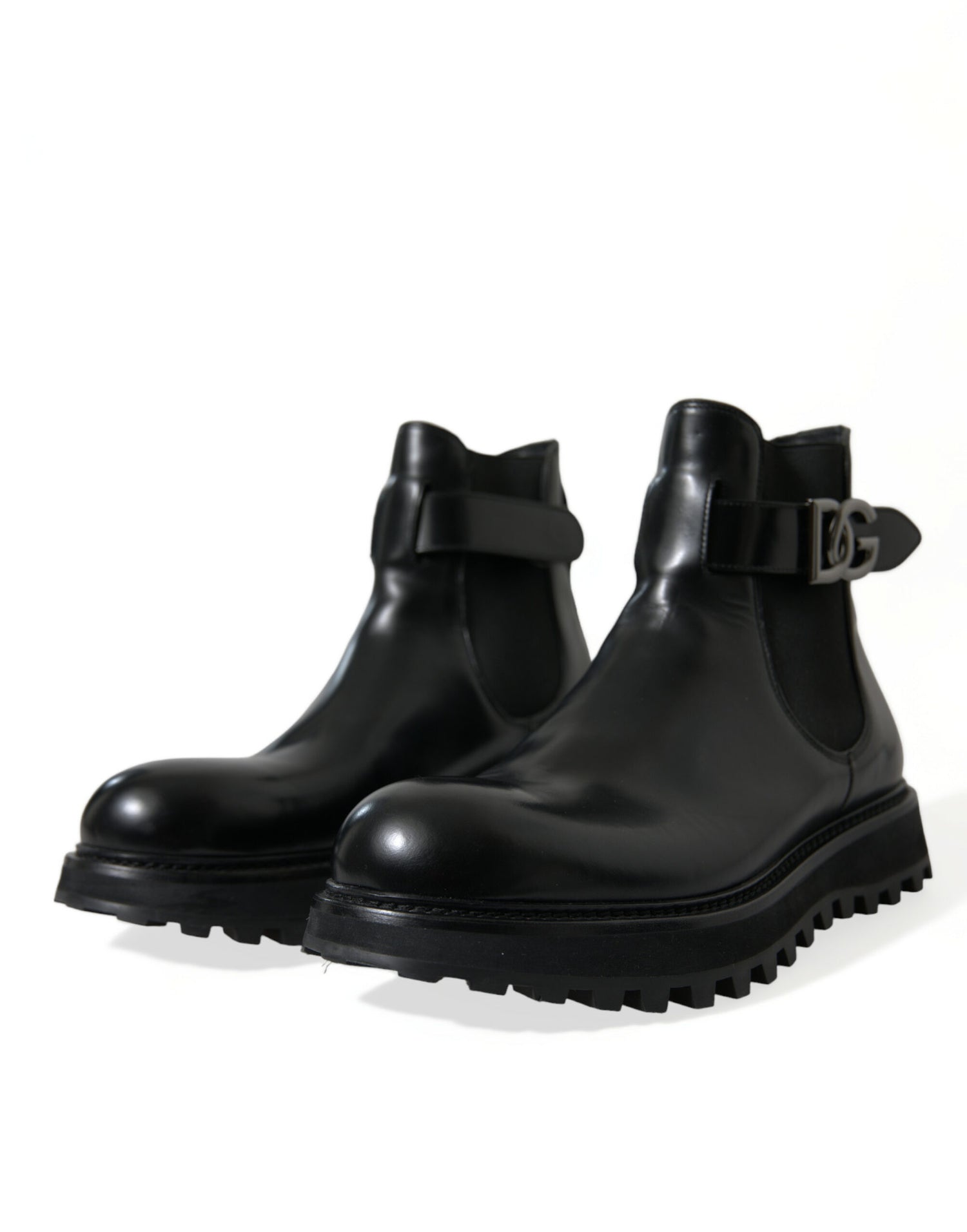 Dolce &amp; Gabbana Elegant Black Calf Leather Chelsea Boots