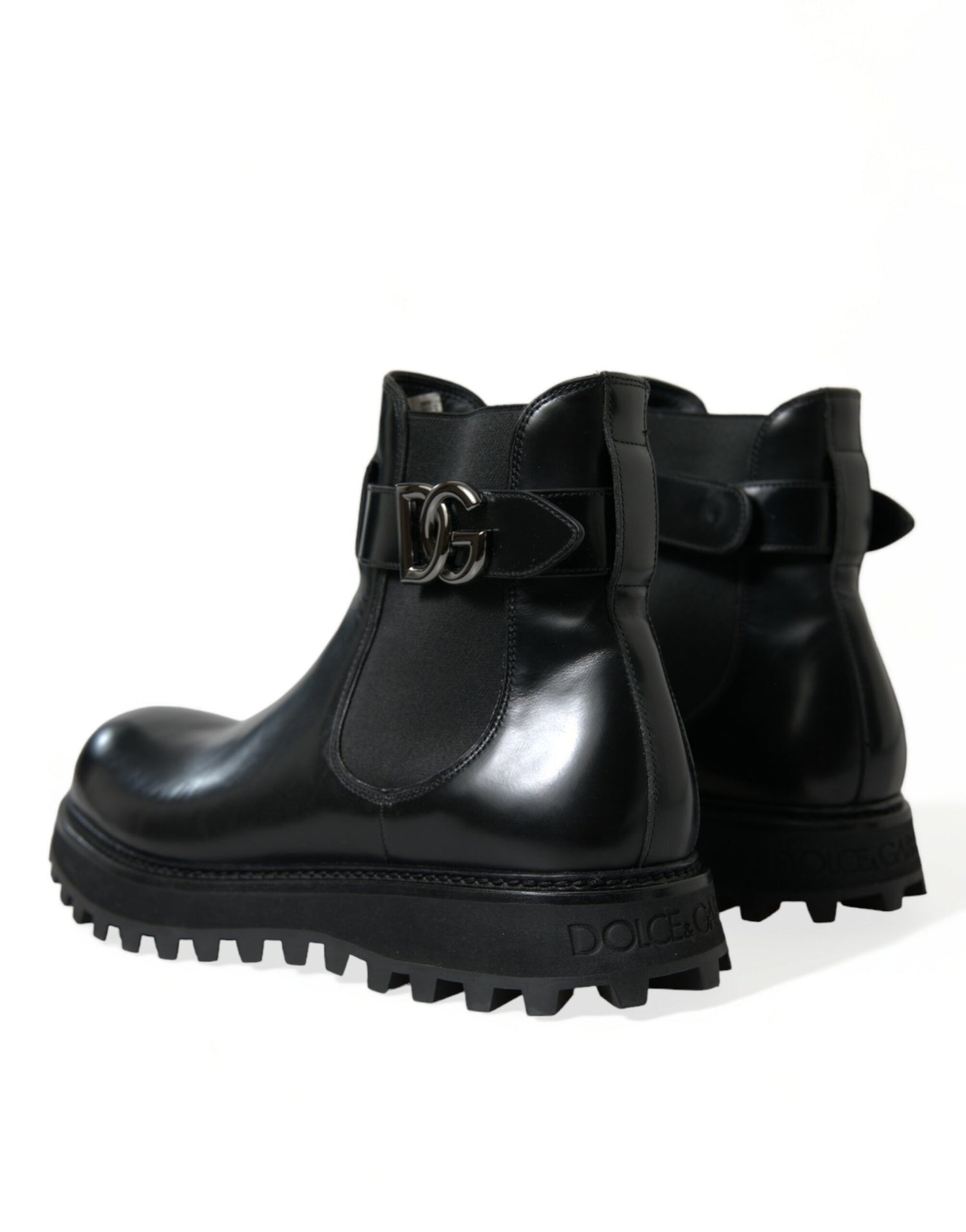 Dolce &amp; Gabbana Elegant Black Calf Leather Chelsea Boots