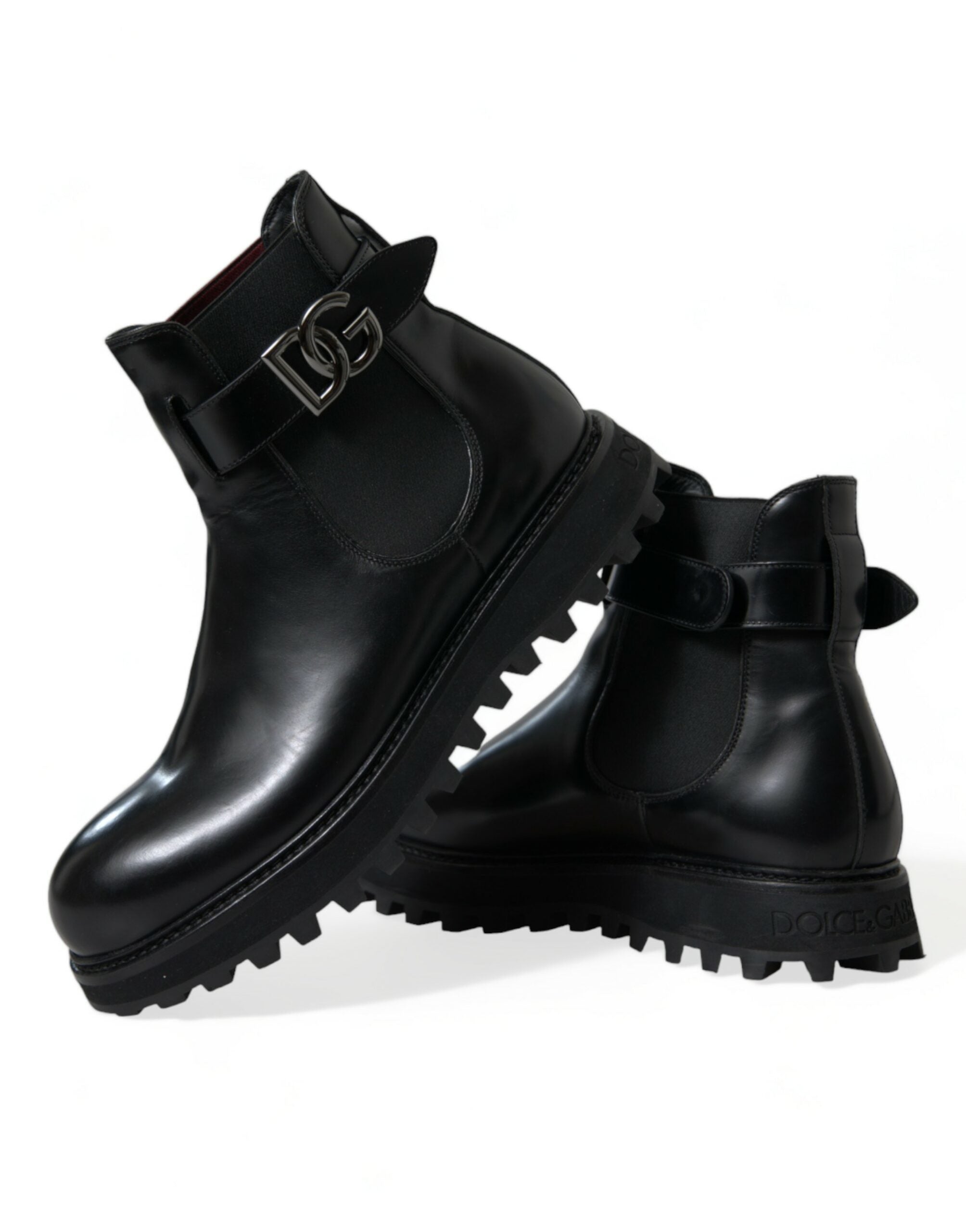 Dolce &amp; Gabbana Elegant Black Calf Leather Chelsea Boots