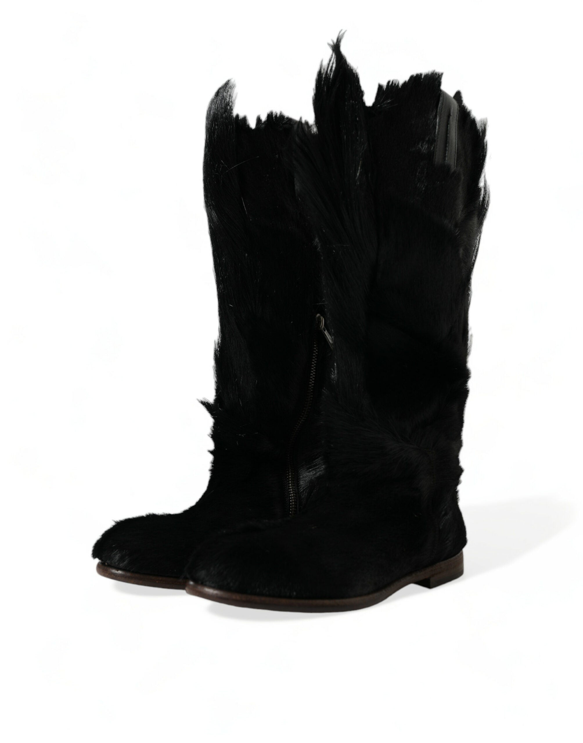 Dolce &amp; Gabbana Opulent Gazelle Fur Mid Calf Boots