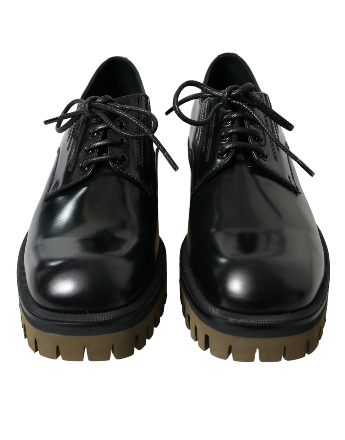 Dolce &amp; Gabbana Elegant Black Leather Derby Dress Shoes