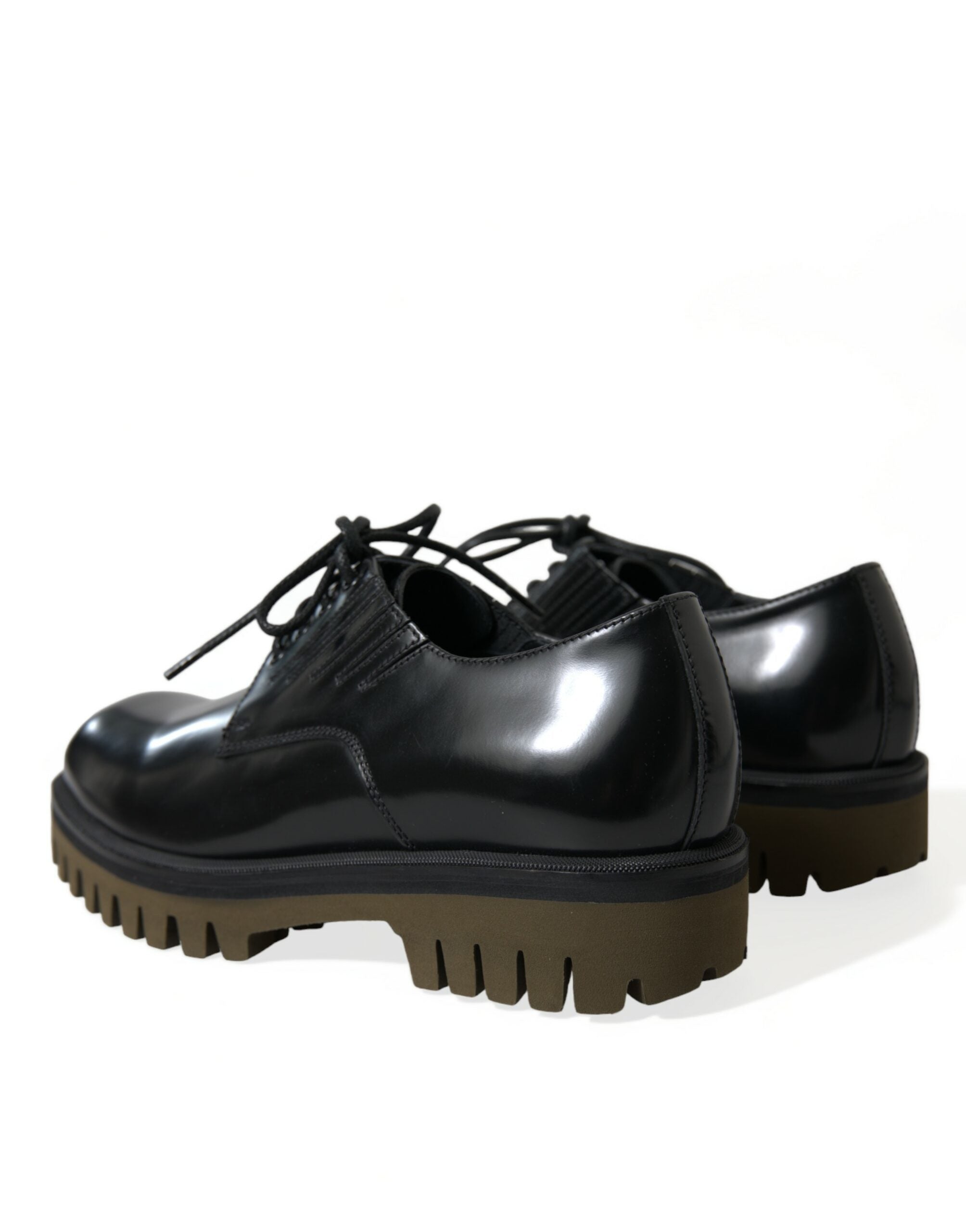 Dolce &amp; Gabbana Elegant Black Leather Derby Dress Shoes