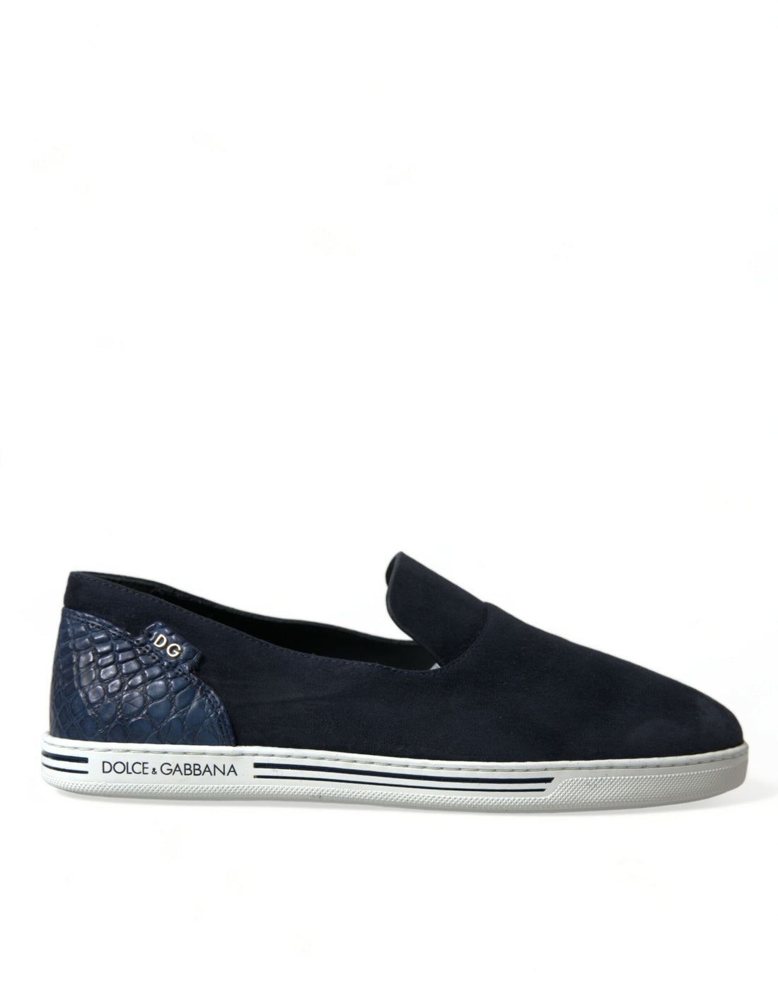 Dolce &amp; Gabbana Elegant Blue Suede Leather Loafers