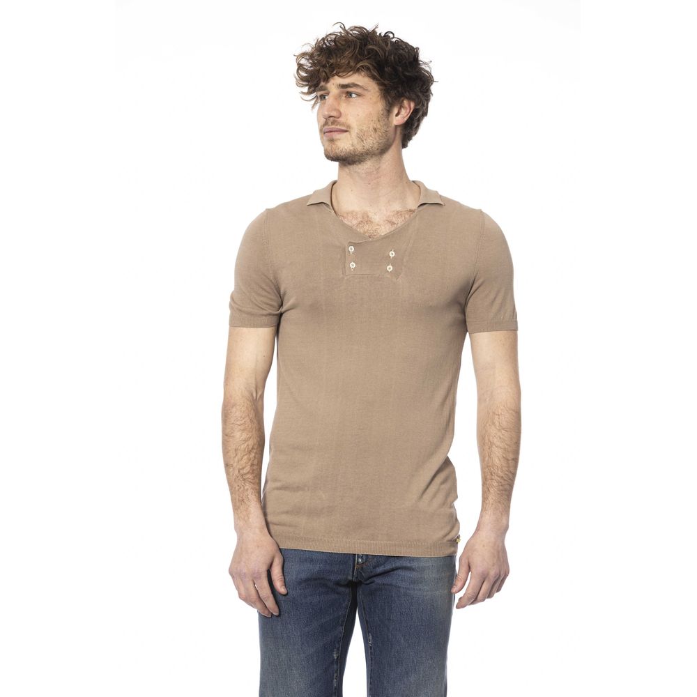 Distretto12 Beige Cotton Men Polo Shirt