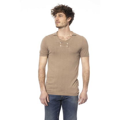 Distretto12 Beige Cotton Men Polo Shirt