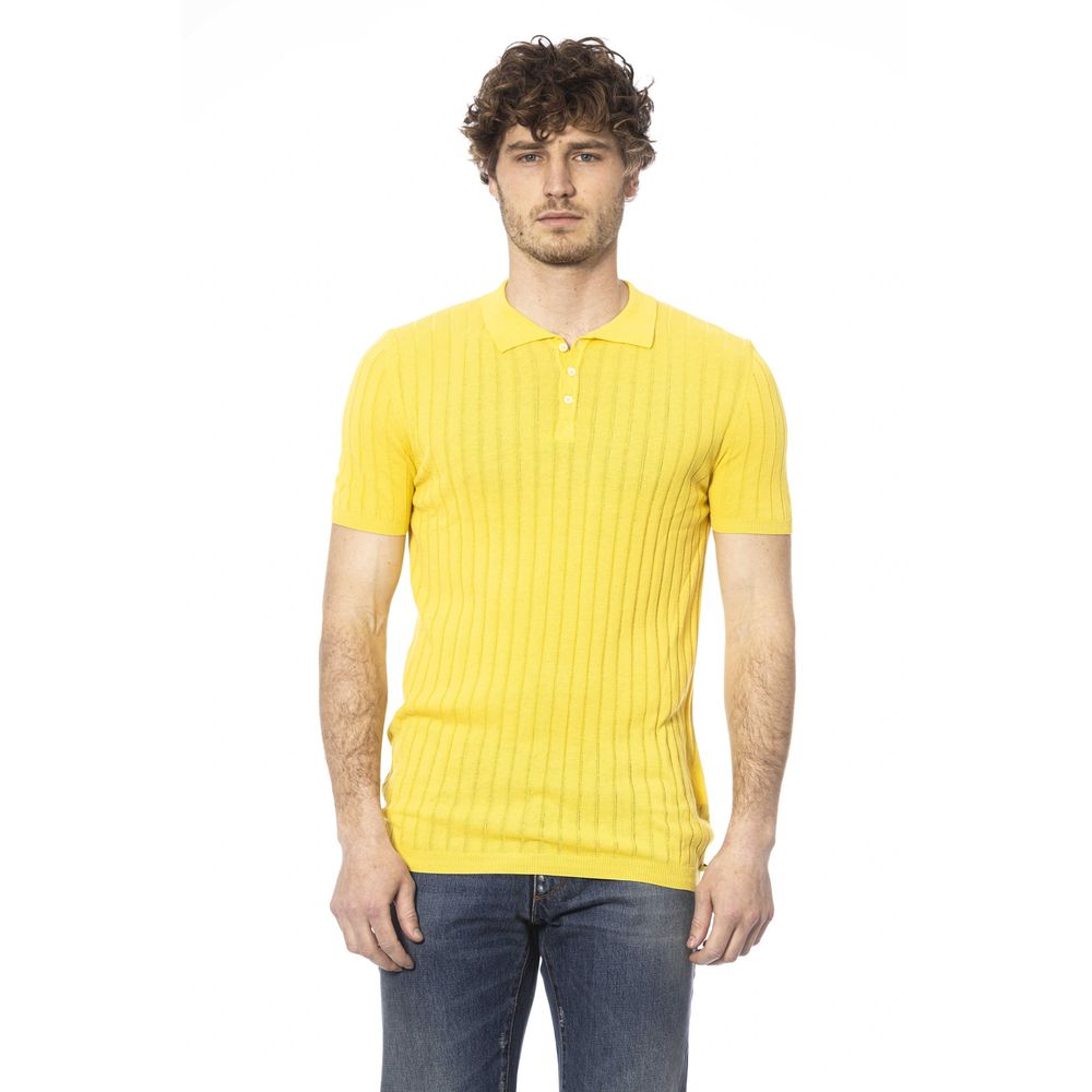 Distretto12 Yellow Cotton Men Polo Shirt